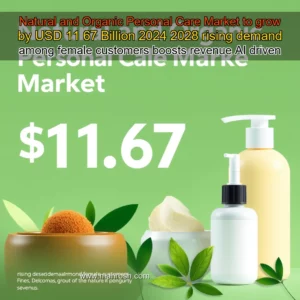 Artistic representation for Natural and Organic Personal Care Market to grow by USD 11 67 Billion 2024 2028 rising demand among female customers boosts revenue AI driven report