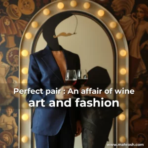 Artistic representation for Perfect pair : An affair of wine art and fashion